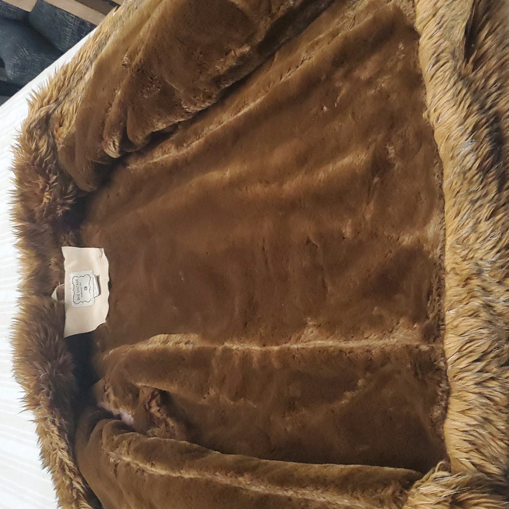BKE Tan Leather Jacket with Brown Fur Trim - Picture 5 of 11